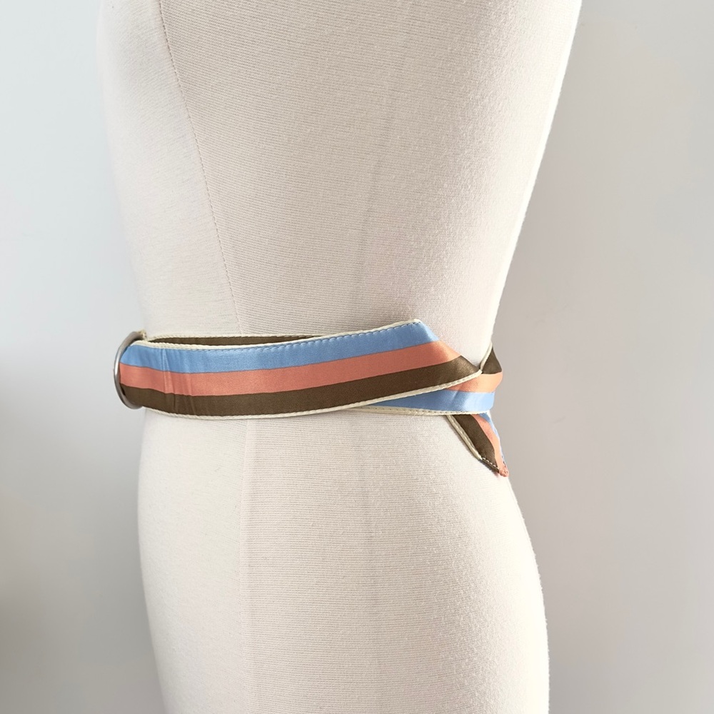 Jacob Connexion Belt – Brown, Coral & Sky Blue Stripes, Padded Style - Picture 3 of 5